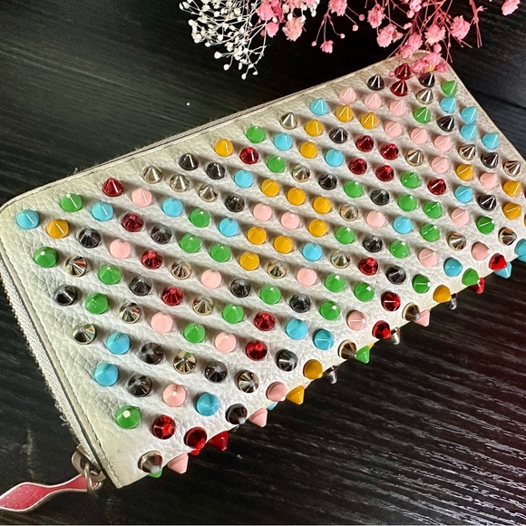 Christian Louboutin multicolored Studded Leather Continental Wallet - Picture 6 of 12